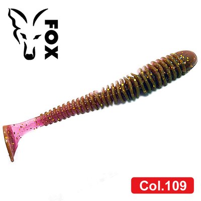 Silicone vibrating tail FOX 7.5cm Slink #109 (lox, shit lilac, gold glitter) (edible, 1 piece) 6843 фото