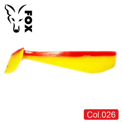 Силіконовий віброхвіст FOX 12см Gloom #026 (red yellow) (1шт) 9856 фото