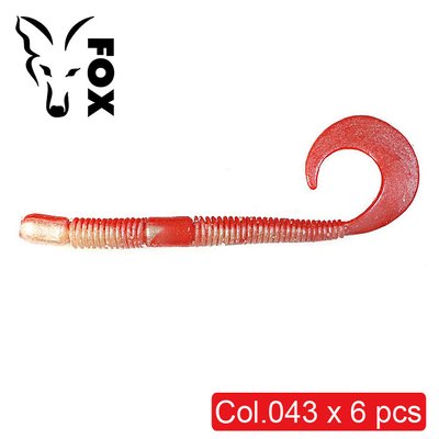 Силіконовий хробак FOX 10см Crawler #043 (red perlamutr) (їстівний, 6шт) 5847 фото