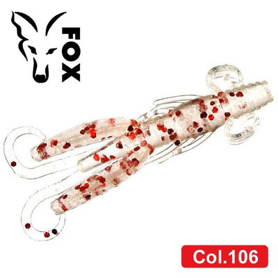 Silicone nymph for microjig FOX 5cm Cricket #106 (clear silver red) (edible, 1 piece) 7420 фото